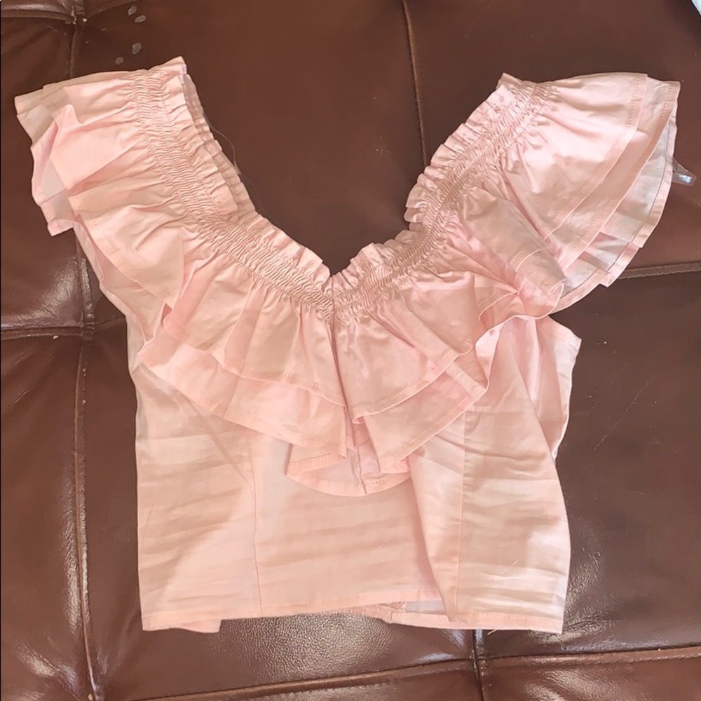 Wild fable pink ruffle tank top